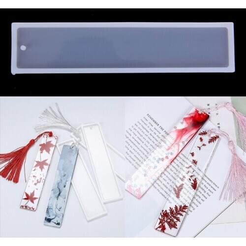 Rectangle Silicone Bookmark Mold, DIY Bookmark Mould Making Epoxy Resin Jewelry DIY Craft Silicone Transparent Mold