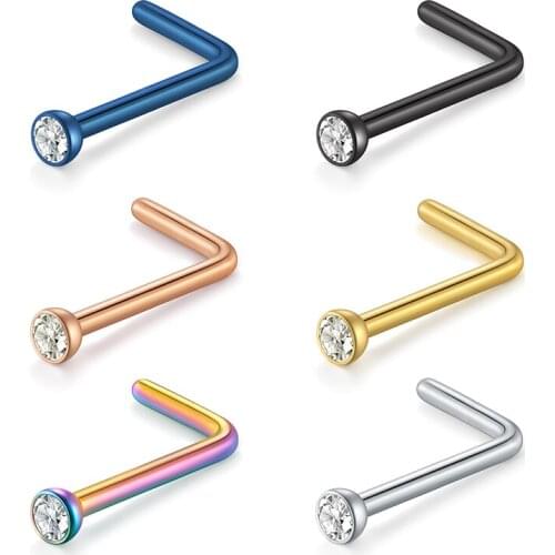 18G 20G 22G Stainless Steel Nose Stud Steel Nose Ring Rose Ball Labret Body Piercing Jewelry for Party Wear or Clothes Matching