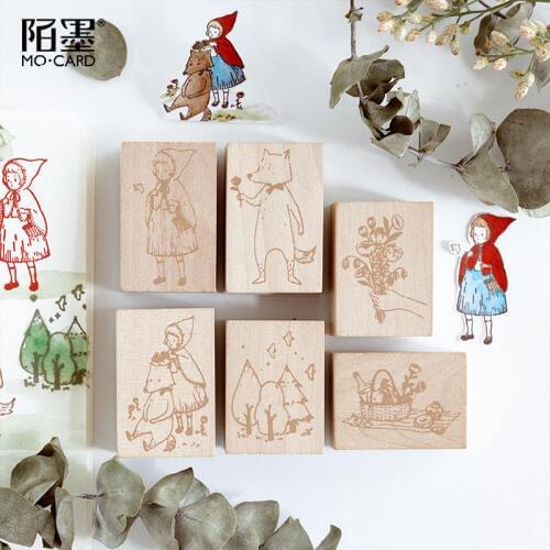 Little Red Riding Hood Series Stamp DIY wooden rubber stamps for scrapbooking stationery scrapbooking standard stamp