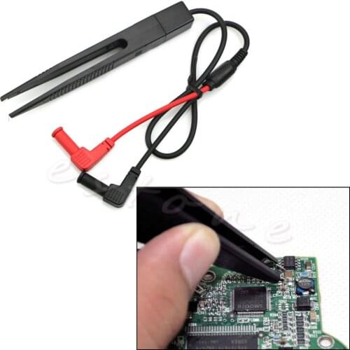 SMT SMD Chip Test Clip Lead Probe Multimeter Meter Tweezer Capacitor Resistance Drop ship