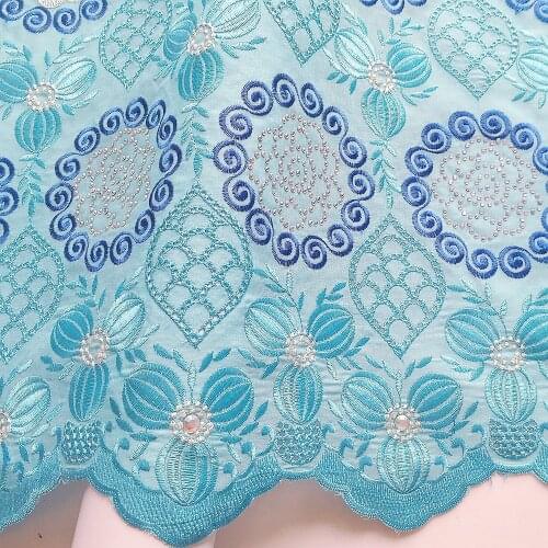 Embroidered Blue Africa Lace High Quality Wedding Lace Fabric 2021 Stones Italy 5 Yards Dry Lace Fabric 2021 for Wedding Dresses