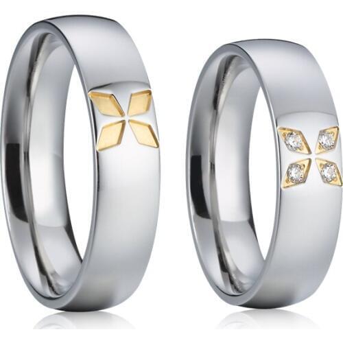 High quality Alliances female golden color korean wedding ring men luxury fashion jewellery ladies flower couple rings women