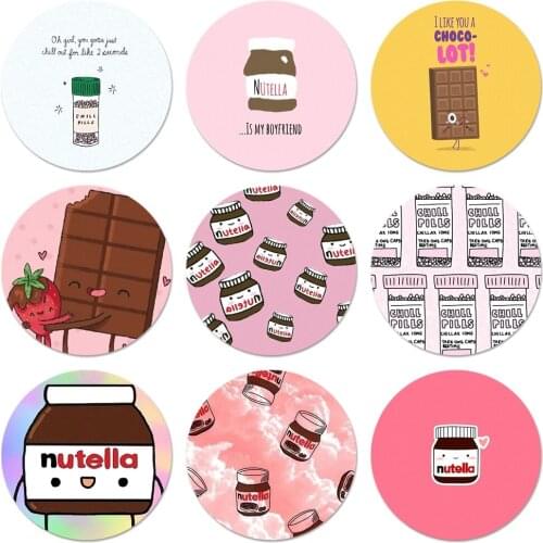 Funny food Chocolate Nutella Icons Pins Badge Decoration Brooches Metal Badges For Backpack Decoration