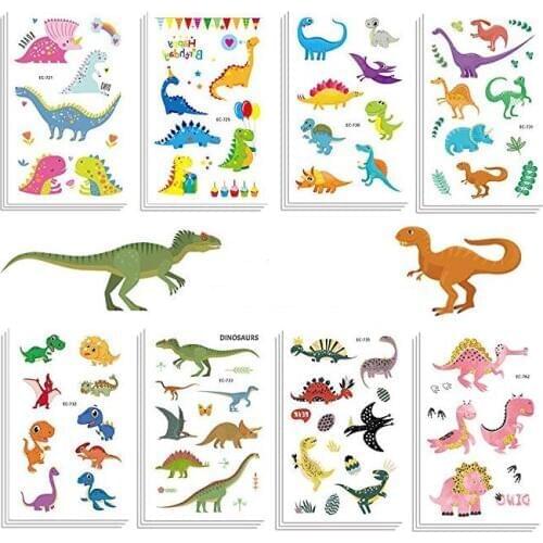 Fun Dinosaur Temporary Tattoo Stickers Event Party Favors Goodie Bags Kids Birthday Cartoon Animal Waterproof Tatoo Sticker new