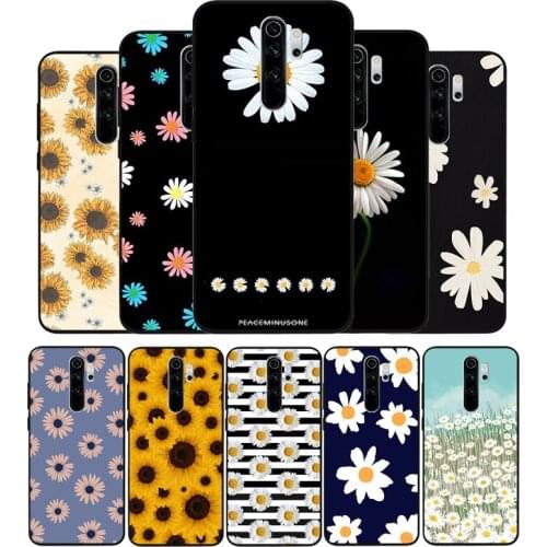 Yellow flower Small daisy sunflowe Black TPU Silicone Soft Phone Case For Redmi 4A 4X 7A 5 Plus 6 Pro NOTE 9 7 8 5 Pro 4 6