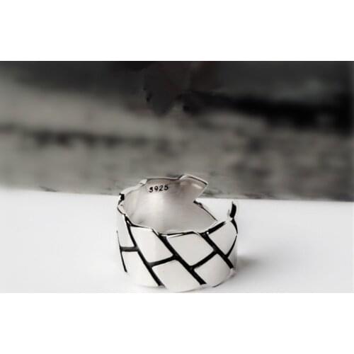 2020 new arrival wide big rock Tibetan sliver open ring geometric Glossy vintage ladies rings free shipping jewelry for women