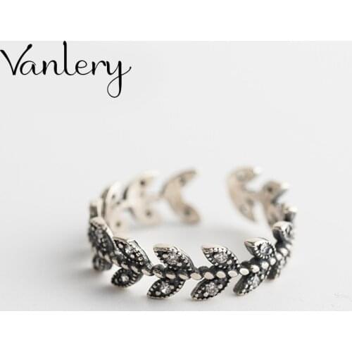 Romantic Trendy Charm Black Zircon Leaf Rings For Women Men Boho Knuckle Party Rings Punk Cocktail Jewelry Girls Gift