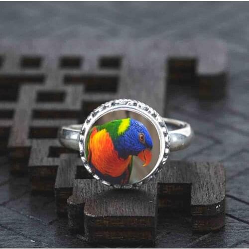 925 Sterling silverblue, greenbird Ring jewelry adjustable wedding dress for women girls ladies 1pcs/set 2020 hot vintage mini