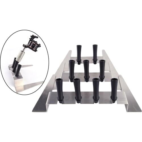 1Set Durable Stainless Steel Tattoo Pen Machine Holder Multi Use Tattoo Supplies Rest Organizer for Professional Salon Ink Cups