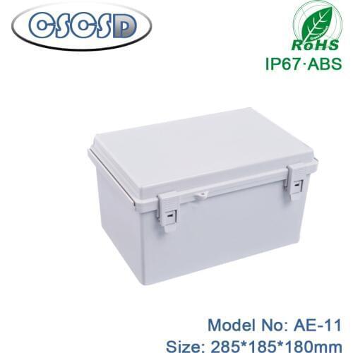 1pcs/lot 285*185*180mm IP67 rated grey color box plastic pcb electrical junction box plastic abs waterproof enclosures