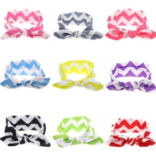 10pc Girl Turban top Hairband Rabbit Ear Knot Weave HeadWrap Wave Stripe Floppy Bow Hair Accessories Kids diademas bebe