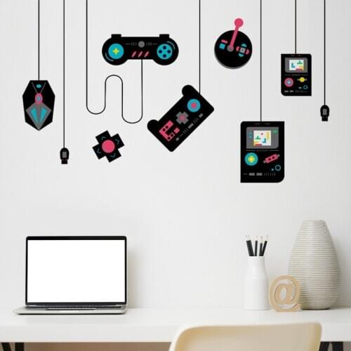140*75cm Creative Gamepad Pattern Wall Sticker for Gaming room Kids Bedroom Wall Decor Vinyl Wall Decals Art Murals Home Decor