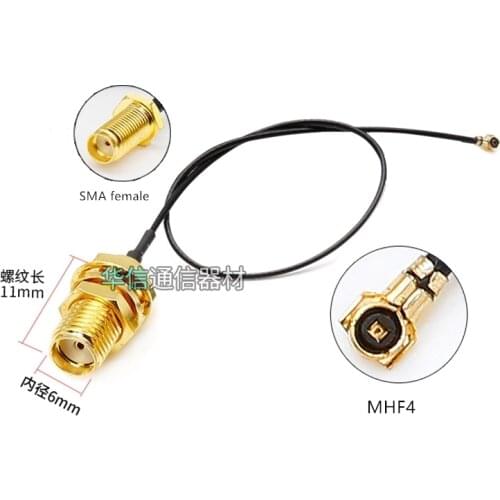 2pcs/lot MHF4 to SMA female pigtail SMA female to IPEX 4gen jumper for m.2 module EM12-G/EM05-E/EM06-A/RM500Q-GL/SIM8200EA-M2