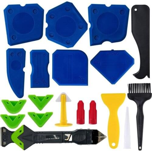 20pcs Reusable Caulking Tools 5 in 1 Corner Gap Repairing Remover Caulk Finisher Sealant Smooth Removal Scraper Grout Kit