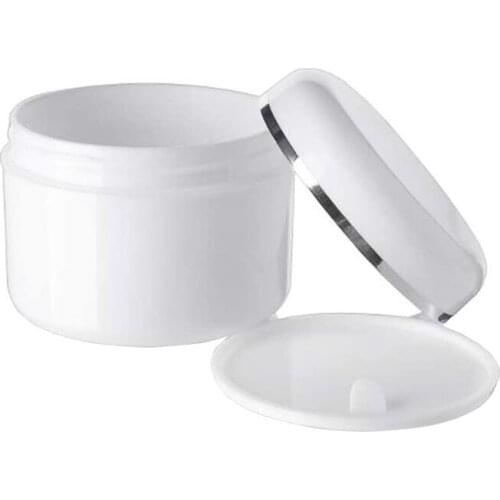 24pcs 250g Empty Plastic Jars With Inner Liners Refillable Make-up Cosmetic Pot Face Cream Lip Balm Lotion Storage Containers