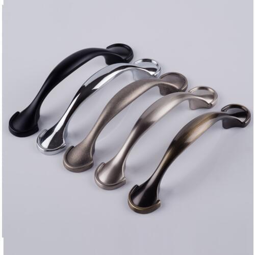 3" American retro antique brass antique silver kitchen cabinet dresser handle 76mm simple chrome stain nickel black drawer pull