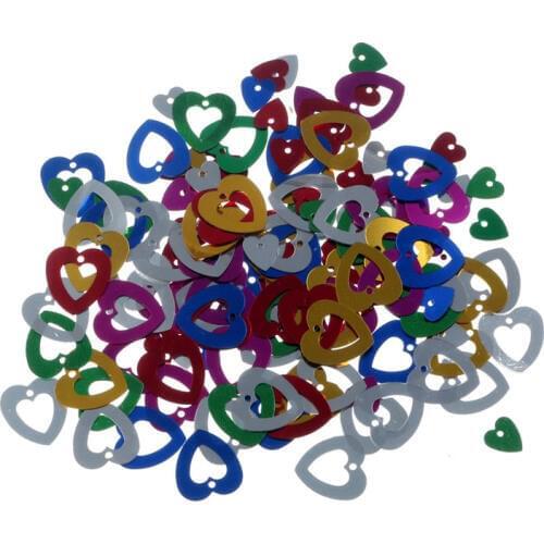 30g Perforated Hollow Heart Lentejuelas/Loose Sequins Paillette Sewing Craft For Decoration Garment Cloth Embroidery Accessories