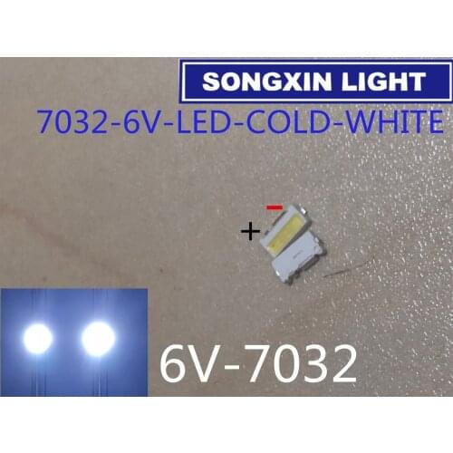 50pcs Fled LCD TV backlight side of the 7032 White LED light bead repair TV backlight dedicated 6V FOR SAMSUNG