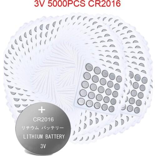 5000PCS CR2016 3V Lithium li-liom Battery DL2016 ECR2016 LM2016 BR2016 CR 2016 Button Cell Coin Batteries watch toys Car Keys