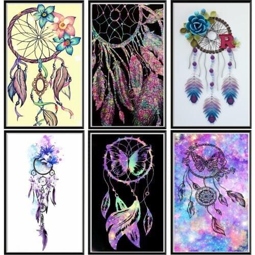 5D diamond painting ornament wind chimes dream catcher pattern diamond embroidery mosaic home decoration DIY handmade new year