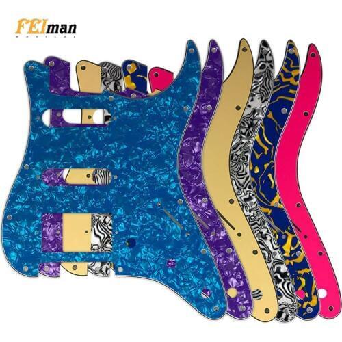 Pleroo Guitar Accessories 11 Screw Hole Pickguard for Fender Stratocaster USA/Mexican Standard ST HSS with PAF Humbucker