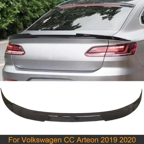 Car Rear Trunk Spoiler Wing For Volkswagen VW CC Arteon 2019 2020 Rear Trunk Boot Lid Lip Wing Spoiler Carbon Look/ Glossy Black