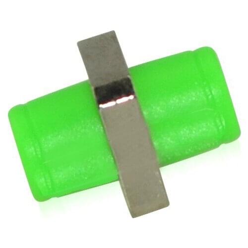 Free Shipping 50pcs FC Square Die-casting Fiber Optic Adapter with Green Cap, Compatible With Both Single Mode and Multi Mode