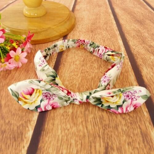 Free shipping Child cotton flower bows headbands hairbands Childrens floral bow headbands hair accessories 5 colors headwear