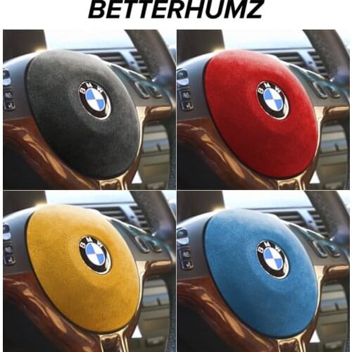 BETTERHUMZ ALCANTARA Wrap For BMW M3 E46 1998-2006 3 Series Accessories Steering Wheel Frame Airbag Cover Car Sticker And Decals