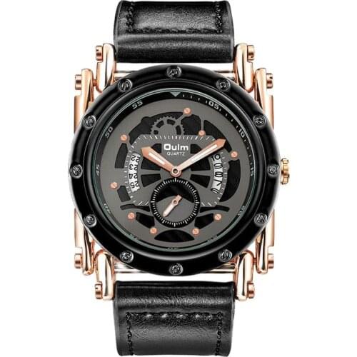 Personality Steel Straight Mens Automatic Calendar Mens Quartz Watch Hollow Stereo Dial CoolStyleBest-sellingMensQuartz Watch