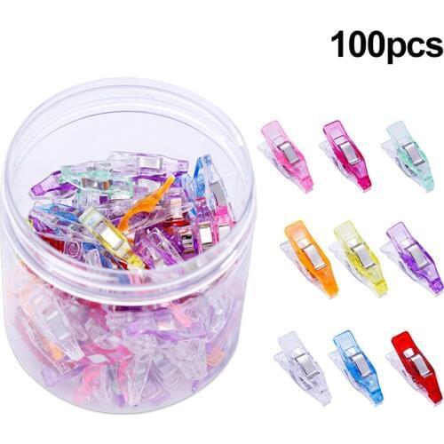 MIUSIE Job Foot Case Multicolor Quilt Binding Plastic Clips Hemming Sewing DIY Crafts Patchwork Sewing Clip Sewing Accessories