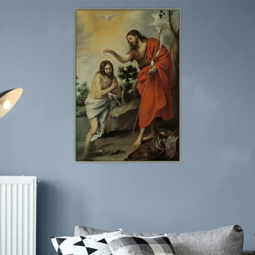 Citon Murillo《The Baptism of Christ》Canvas Art Oil Painting Artwork Poster Picture The Wall Background Decorations Home Decor