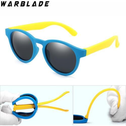 WarBLade 2020 New Kids Sunglasses Polarized Boys Girls Round Safety Sun Glasses Child Baby Eyewear Silicone Eyeglasses UV400