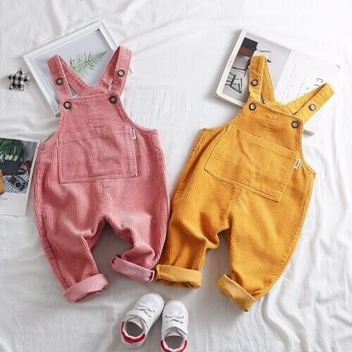 Baby Kids Overalls Autumn High Quality Corduroy Jumpsuit for Girls Boys Pants 2020 Child Strap Pants Infant Trousers Wholesale