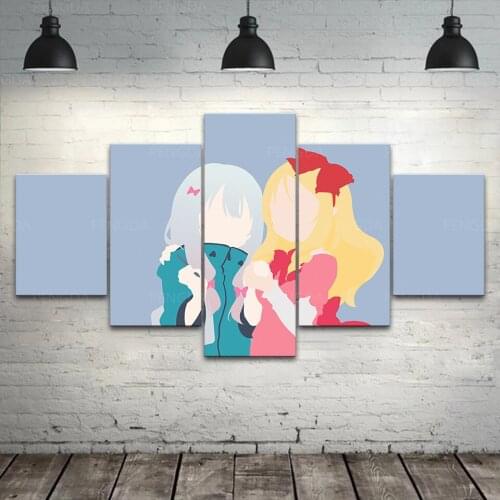 Home Decoration Wall Art Prints 5 Panel Pictures Modular Eromanga Sensei Poster Anime Painting Cuadros On Canvas For Living Room