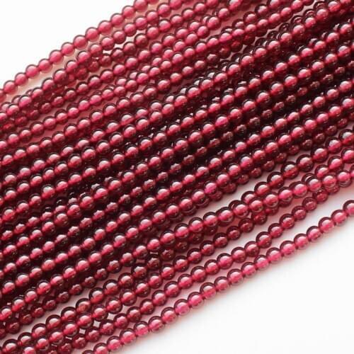3mm Natural Garnet Smooth Round Beads 28inch/15inch ,For Jewelry making, can mixed wholesale