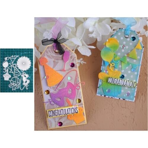 InLoveArts Happy Birthday Metal Cutting Dies Party Cake Gift Box Balloons Scrapbooking Crafts Embossing Card DIY Making Stencils