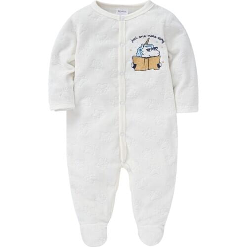 2020 Onesie Fleece Newborn Boy Girl Rompers Long Sleeve Winter Warm Clothes O-neck 0-12 months Thicken Cartoon Jumpsuit