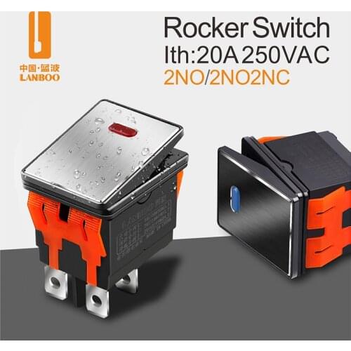LANBOO 2822-2series Rocker Switch ON-OFF 2 Position 4/6Pin Electrical equipment With LED Switch 16A 250VAC