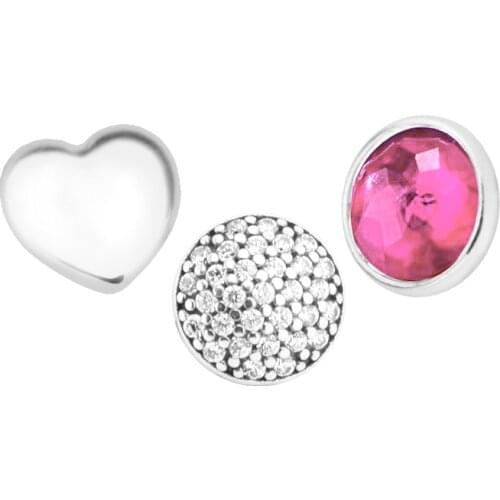 July Synth Ruby CZ Petite Mini Charms Charms for Floating Locket Necklaces 925 Sterling Silver Jewelry Making Accessories