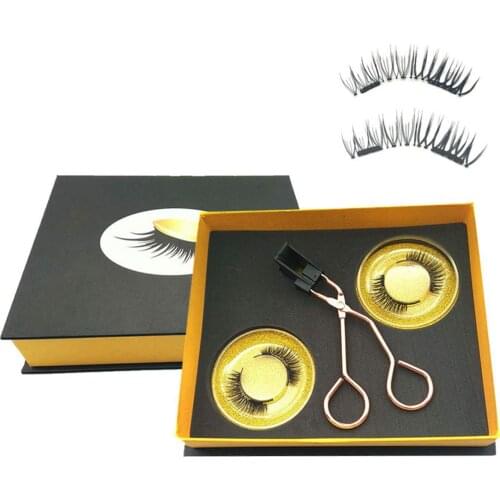 2020 New Arrival Natural Thick No Glue No Eyeliner Needed Handmade Quantum Magnetic Fake Eyelash Set 2 Seconds Speed Wear