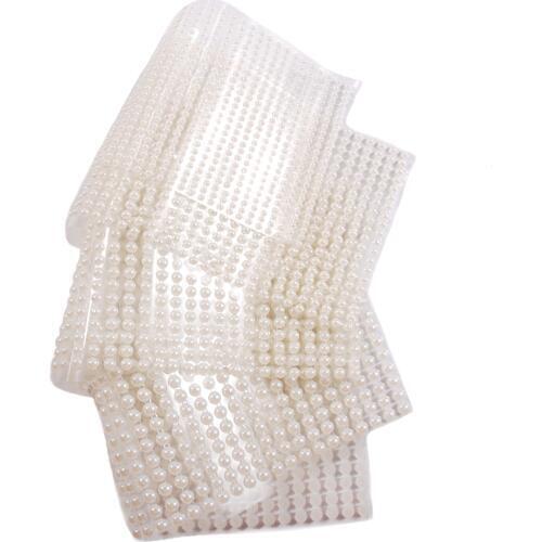 3-6mm Imitation Pearl Acrylic Beige Half Round Rhinestone Stickers For Car Mobile Decor Scrapbooking Stickers