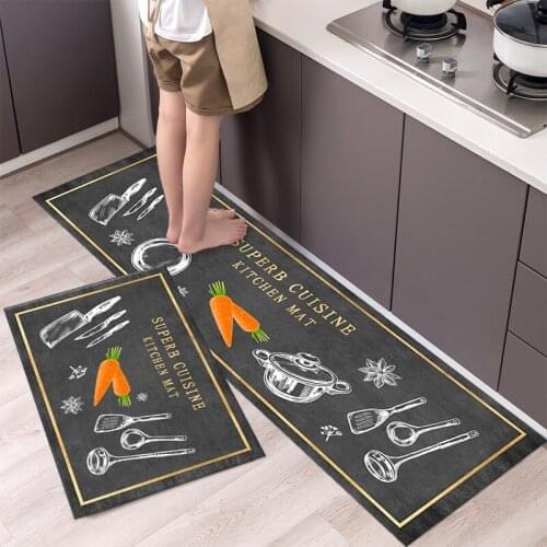 Fashionable Simple Nordic StyleWaterproof Kitchen Floor Mat Household Carpet Long Strip Door Mat Modern Home Decor