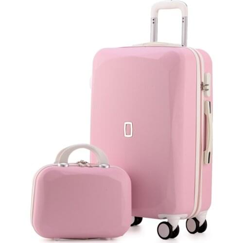 New 20"22"24"26"carry-on Suitcase vs handbag Girl and kids pink purple lovely luggage travel bag childrens Trolley suitcases