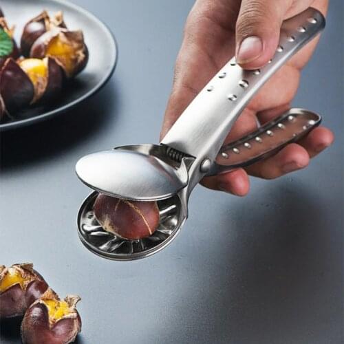 Chestnut Clip Portable Chestnut Opening Artifact Ergonomic Design Multifunctional 304 Stainless Steel Chestnut Opening Device