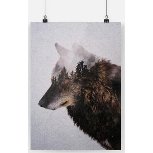Wolf Stare Forest Animal Poster Canvas Painting Wall Art Decor Living Room Bedroom Study Home Decoration Prints