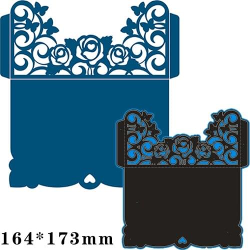 Cutting Dies Rose Lace Card Metal and Stamps Stencil for DIY Scrapbooking Photo Album Embossing Paper Card 164*173mm