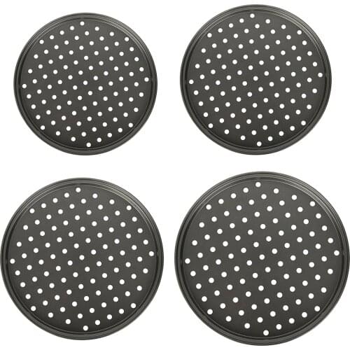 Pizza Crisper Pan Nonstick Perforated Bakeware Pizza Pan Tray, Carbon Steel