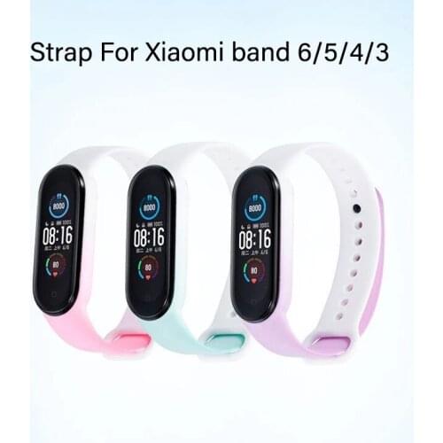 Color Gradient Strap For Xiaomi Mi Band 6 5 4 3 Replaceable Bracelet Silicone TPU Soft Wristband For Amazfit Band Free shipping