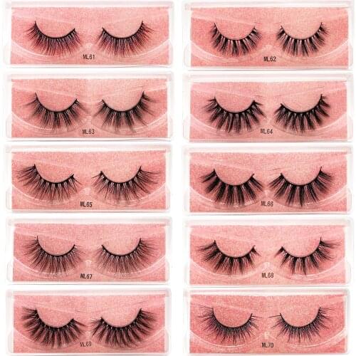 False Eyelashes Wholesale Fluffy Wispy Reusable Mink Lashes Bulk Makeup Set Natural Mink Eyelashes Faux Cils Cruelty Free